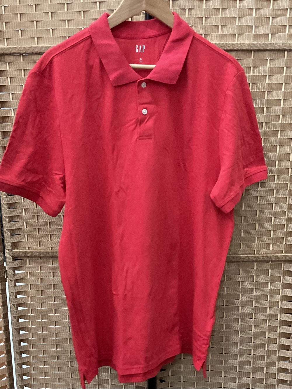 GAP Men’s Bright Red Short Sleeve Polo